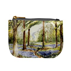 Trees Park Watercolor Lavender Flowers Foliage Mini Coin Purse by Bangk1t