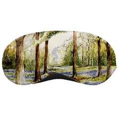 Trees Park Watercolor Lavender Flowers Foliage Sleep Mask by Bangk1t