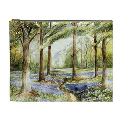 Trees Park Watercolor Lavender Flowers Foliage Cosmetic Bag (xl) by Bangk1t