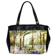 Trees Park Watercolor Lavender Flowers Foliage Oversize Office Handbag (2 Sides) by Bangk1t