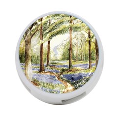 Trees Park Watercolor Lavender Flowers Foliage 4-port Usb Hub (two Sides) by Bangk1t