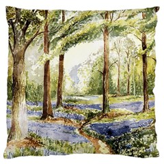 Trees Park Watercolor Lavender Flowers Foliage Large Cushion Case (one Side) by Bangk1t