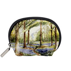 Trees Park Watercolor Lavender Flowers Foliage Accessory Pouch (small) by Bangk1t