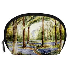 Trees Park Watercolor Lavender Flowers Foliage Accessory Pouch (large) by Bangk1t