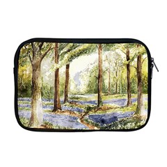 Trees Park Watercolor Lavender Flowers Foliage Apple Macbook Pro 17  Zipper Case by Bangk1t