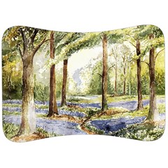 Trees Park Watercolor Lavender Flowers Foliage Velour Seat Head Rest Cushion by Bangk1t