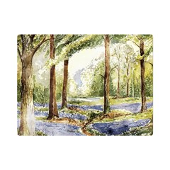 Trees Park Watercolor Lavender Flowers Foliage Premium Plush Fleece Blanket (mini) by Bangk1t