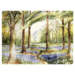 Trees Park Watercolor Lavender Flowers Foliage Two Sides Premium Plush Fleece Blanket (extra Small) by Bangk1t