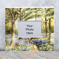 Trees Park Watercolor Lavender Flowers Foliage White Wall Photo Frame 5  X 7  by Bangk1t