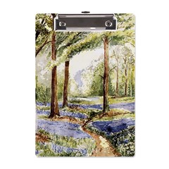 Trees Park Watercolor Lavender Flowers Foliage A5 Acrylic Clipboard by Bangk1t