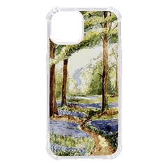 Trees Park Watercolor Lavender Flowers Foliage Iphone 14 Tpu Uv Print Case by Bangk1t