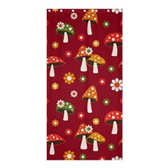 Woodland Mushroom And Daisy Seamless Pattern On Red Backgrounds Shower Curtain 36  X 72  (stall) 