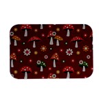 Woodland Mushroom And Daisy Seamless Pattern On Red Backgrounds Open Lid Metal Box (Silver)   Front