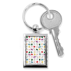 Snail Butterfly Pattern Seamless Key Chain (rectangle) by Amaryn4rt