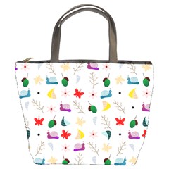 Snail Butterfly Pattern Seamless Bucket Bag by Amaryn4rt