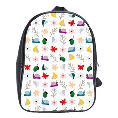 Snail Butterfly Pattern Seamless School Bag (large) by Amaryn4rt