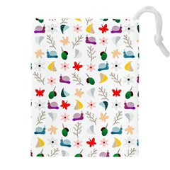 Snail Butterfly Pattern Seamless Drawstring Pouch (5xl) by Amaryn4rt