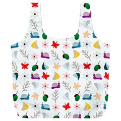 Snail Butterfly Pattern Seamless Full Print Recycle Bag (xxl) by Amaryn4rt