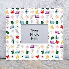 Snail Butterfly Pattern Seamless White Wall Photo Frame 5  X 7  by Amaryn4rt