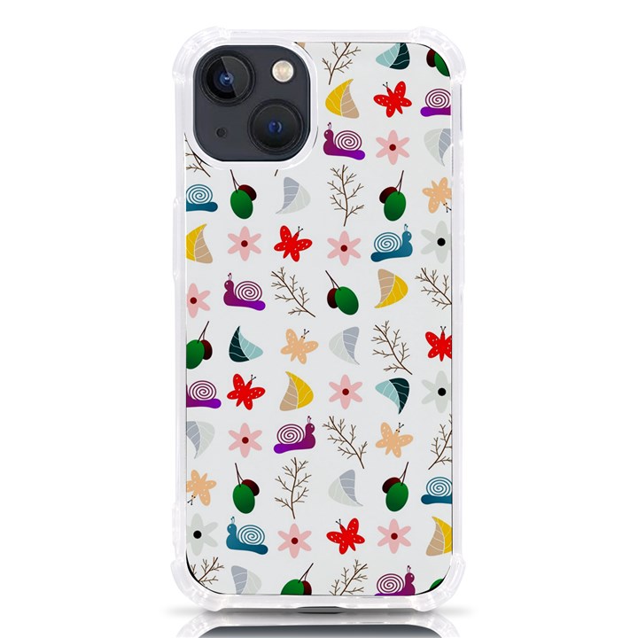 Snail Butterfly Pattern Seamless iPhone 13 TPU UV Print Case