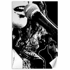 Ink And Echoes: Black And White Graphic Canvas 20  X 30  by dflcprintsclothing