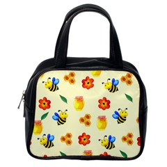 Seamless Background Honey Bee Classic Handbag (one Side) by Amaryn4rt