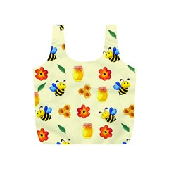 Seamless Background Honey Bee Full Print Recycle Bag (s) by Amaryn4rt