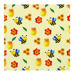 Seamless Background Honey Bee Banner And Sign 4  X 4  by Amaryn4rt