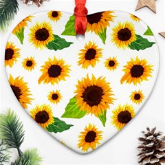 Sunflower Flower Seamless Ornament (heart)