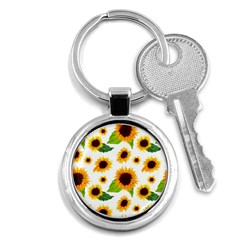 Sunflower Flower Seamless Key Chain (round) by Amaryn4rt