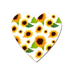 Sunflower Flower Seamless Heart Magnet by Amaryn4rt