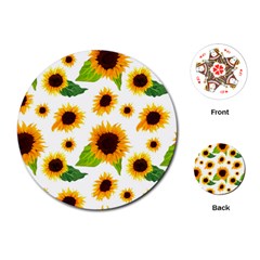 Sunflower Flower Seamless Playing Cards Single Design (round)