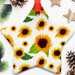 Sunflower Flower Seamless Star Ornament (two Sides) by Amaryn4rt