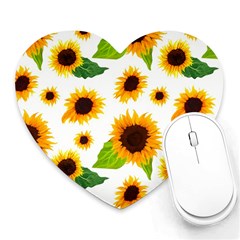 Sunflower Flower Seamless Heart Mousepad by Amaryn4rt