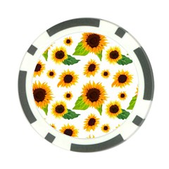 Sunflower Flower Seamless Poker Chip Card Guard