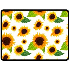 Sunflower Flower Seamless Fleece Blanket (large) by Amaryn4rt