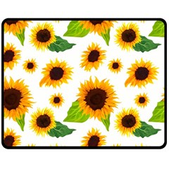 Sunflower Flower Seamless Fleece Blanket (medium) by Amaryn4rt