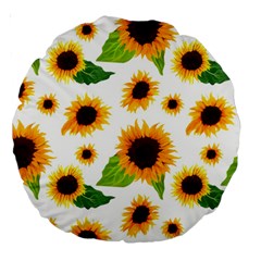 Sunflower Flower Seamless Large 18  Premium Round Cushions by Amaryn4rt