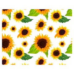 Sunflower Flower Seamless Two Sides Premium Plush Fleece Blanket (medium) by Amaryn4rt