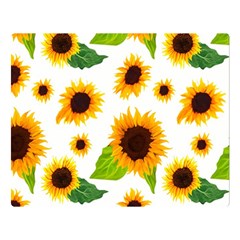 Sunflower Flower Seamless Two Sides Premium Plush Fleece Blanket (large) by Amaryn4rt