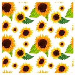 Sunflower Flower Seamless Wooden Puzzle Square by Amaryn4rt