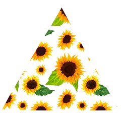 Sunflower Flower Seamless Wooden Puzzle Triangle by Amaryn4rt