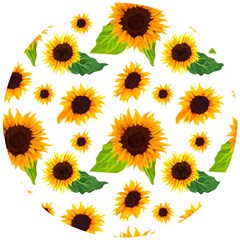 Sunflower Flower Seamless Wooden Puzzle Round by Amaryn4rt