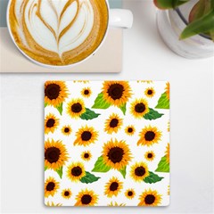 Sunflower Flower Seamless Uv Print Square Tile Coaster  by Amaryn4rt