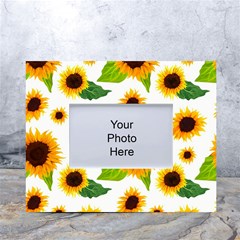 Sunflower Flower Seamless White Tabletop Photo Frame 4 x6  by Amaryn4rt