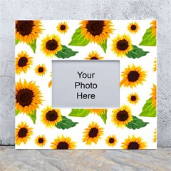 Sunflower Flower Seamless White Wall Photo Frame 5  X 7  by Amaryn4rt