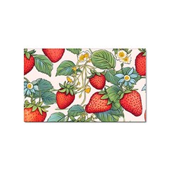 Strawberry Fruit Sticker (rectangular) by Amaryn4rt