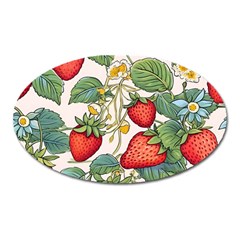 Strawberry Fruit Oval Magnet by Amaryn4rt