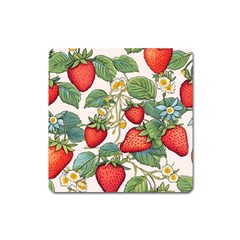 Strawberry Fruit Square Magnet by Amaryn4rt