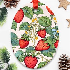 Strawberry Fruit Oval Ornament (two Sides) by Amaryn4rt